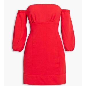 Mercia Off-The-Shoulder Textured Crepe Mini Dress / Cover Up / Sun drees